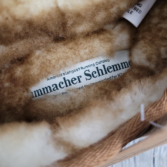 HAMMACHER & SCHLEMMER | sheepskin shearling suede adjustable open toe sl… - Picture 10 of 15
